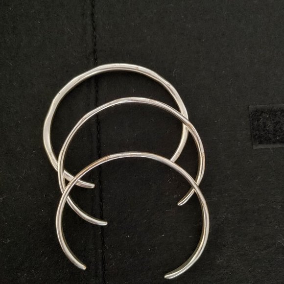 Sterling Silver Plated Bangles - set of 3 - Picture 1 of 4